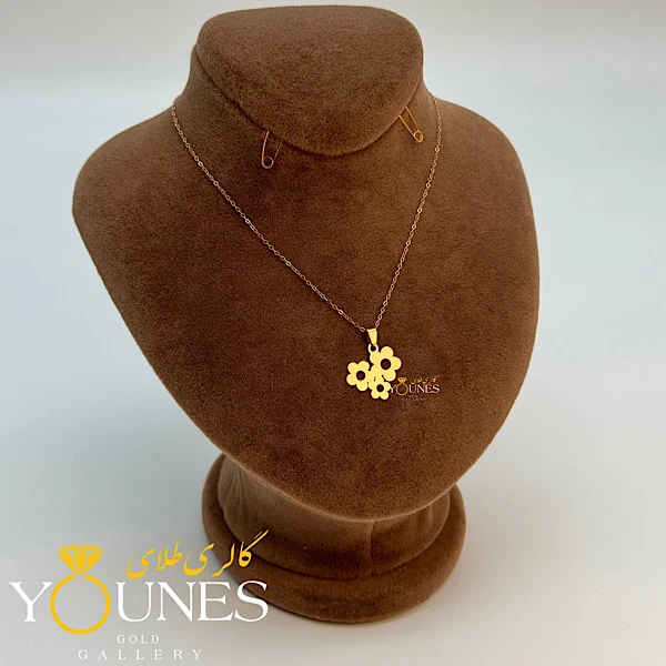 آویز سه گل طلا لیزری